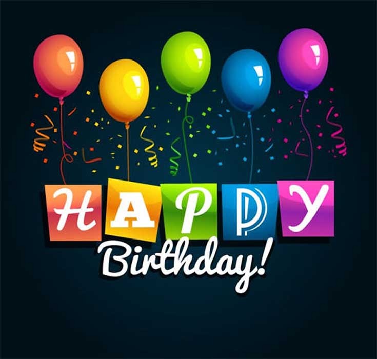 Happy Birthday Black PowerPoint Templates Background