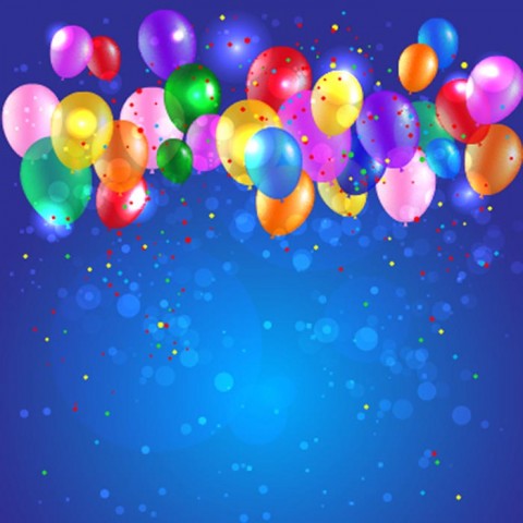 Happy Birthday Blue PowerPoint Templates Background