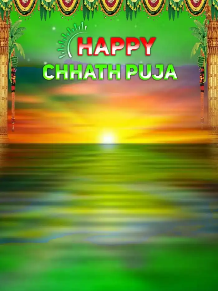 Happy Chhath Puja Editing Sunset Sun Sky Background HD