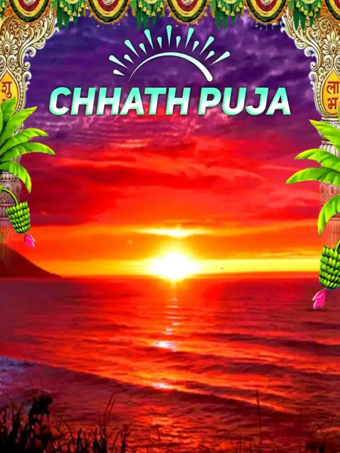 Happy Chhath Puja Editing Sunset Sun Sky Background HD