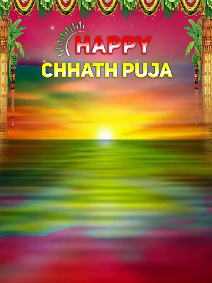 Happy Chhath Puja Editing Sunset Sun Sky Background HD