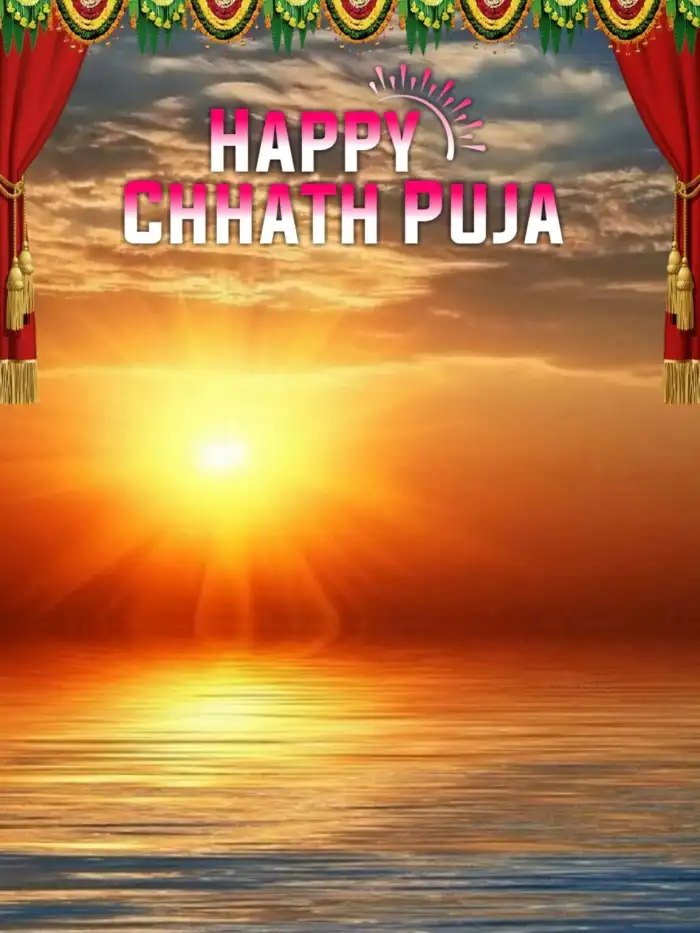 Happy Chhath Puja Sunset Sky Editing Background HD