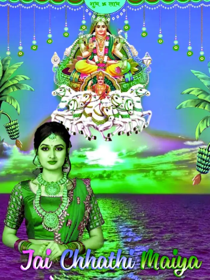 Happy Chhath Puja With Girl Background For Editing