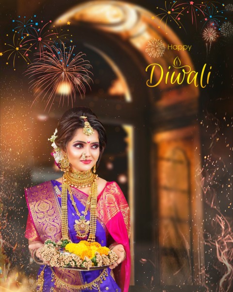 Happy Diwali CB PicsArt Photo Editing Background  With Girl Saree