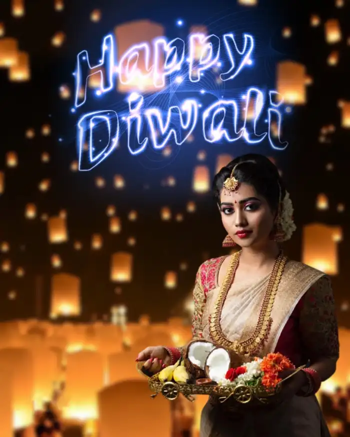 Happy Diwali CB With Girls In SAree HD Background