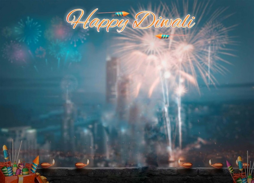 Happy Diwali Fireworks CB PicsArt Editing Background  Full HD