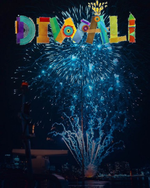 Happy Diwali Fireworks CB PicsArt Editing Background  Full HD