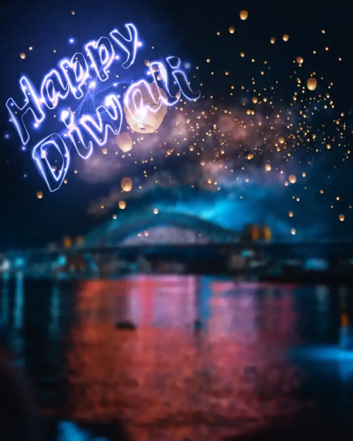 Happy Diwali New CB Sky Latern HD Background