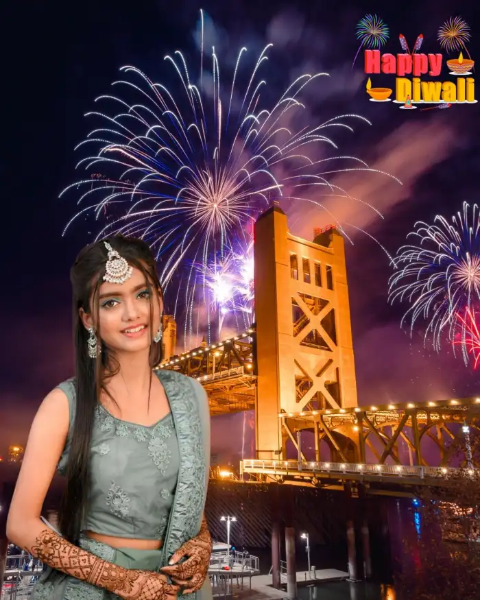 Happy Diwali Picsart Background  With Cute Girls