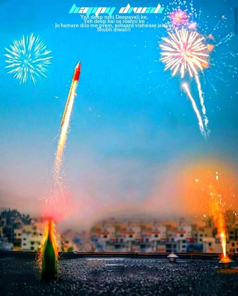 Happy Diwali Rocket PicsArt Photo Editing Background