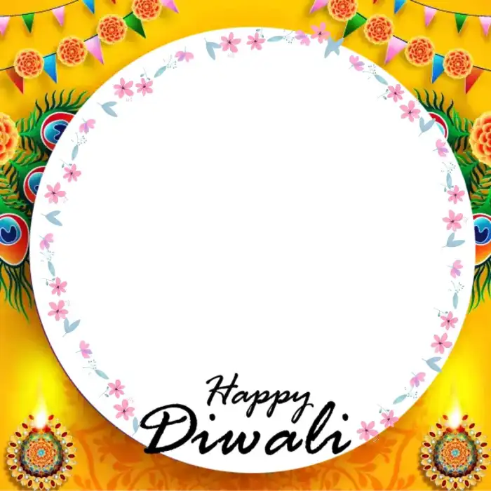 Happy Diwali White Circle Marathi Banner Poster Background