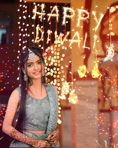 Happy Diwali With Girl CB PicsArt Photo Editing Background