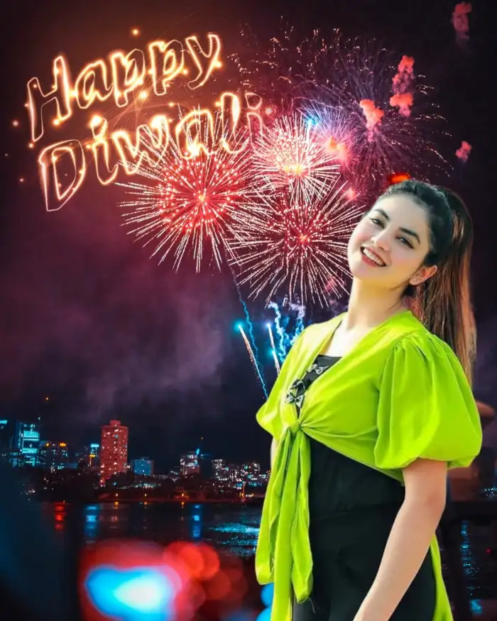 Happy Diwali With Girls Background For Picsart Editing