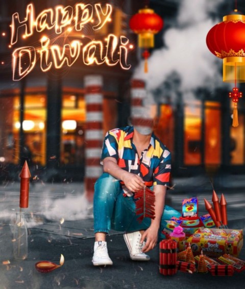 Happy Diwali Without Head CB PicsArt Editing Background HD