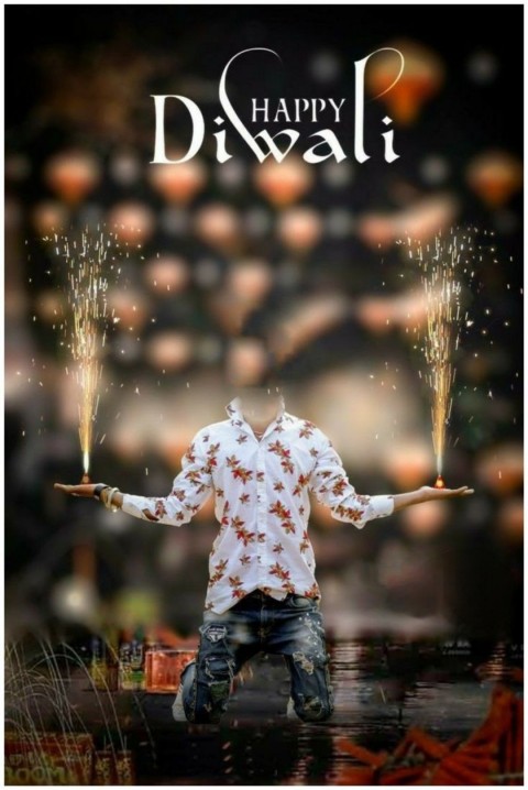 Happy Diwali Without Head CB PicsArt Editing Background HD