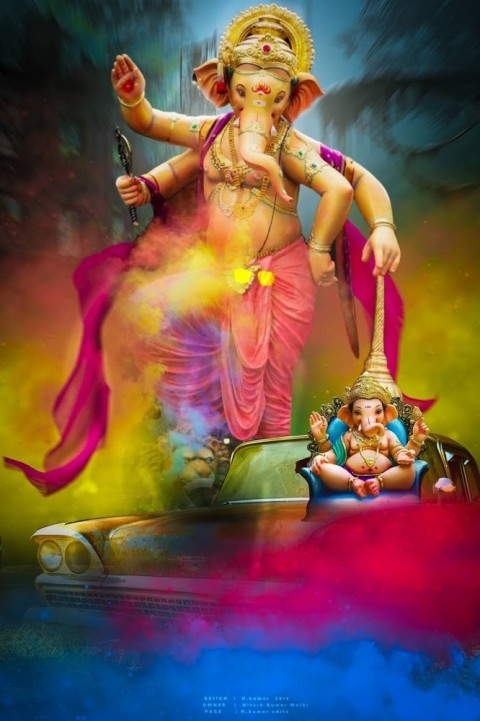 Happy Ganesh Chaturthi Big Size Ganpati Editing Background