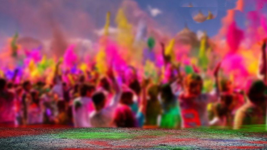 Happy Holi Celebrate People  Editing Background