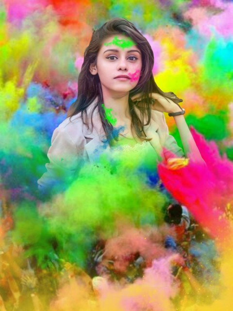 Happy Holi Editing Background Girl