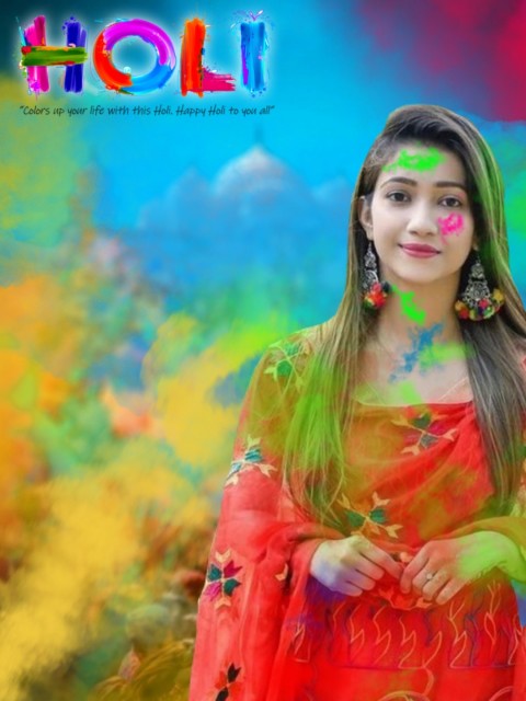 Happy Holi Editing Girl Background