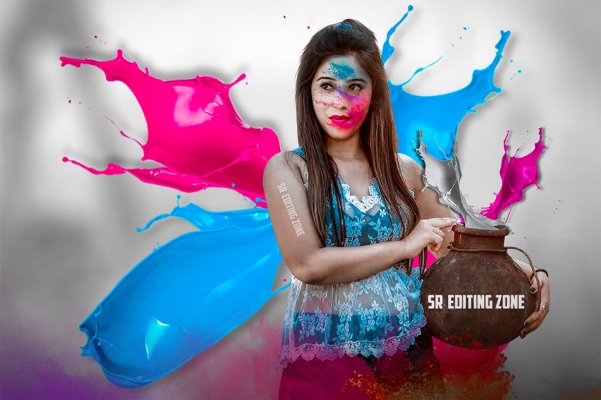 CB Girls Happy Holi Photo Editing Background