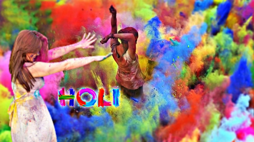 Happy Holi Photo Editing Banner Background