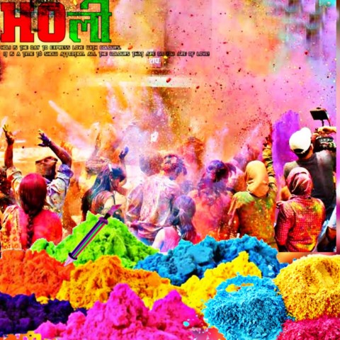 Happy Holi Photo Editing Banner Background