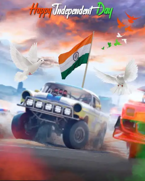 Happy Independence Day 15 August Jeep CB Editing Background HD