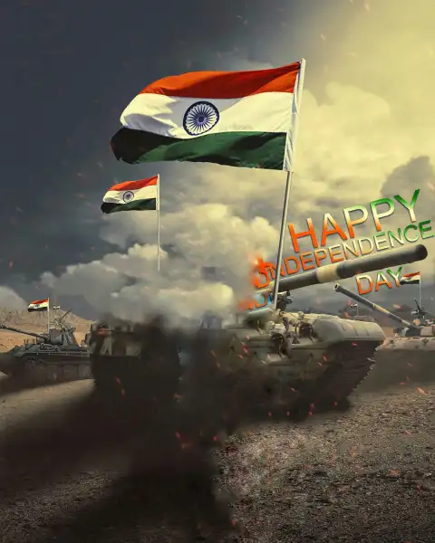 Happy Independence Day Indian Army Tank Editing Background