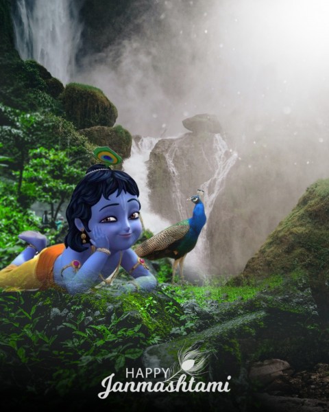 Happy  Janmashtami CB PicsArt Editing Background Full HD