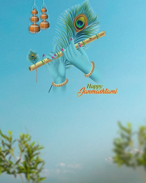 Happy Krishna Janmashtami CB PicsArt Editing Background nEW