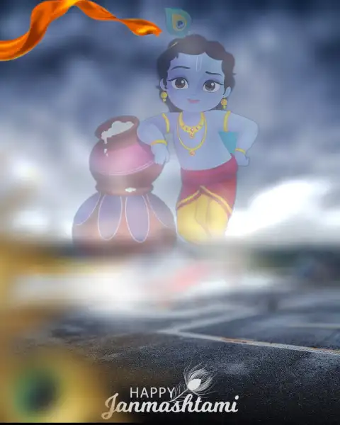 Happy Krishna Janmashtami Editing Blur CB  Background Full HD Free