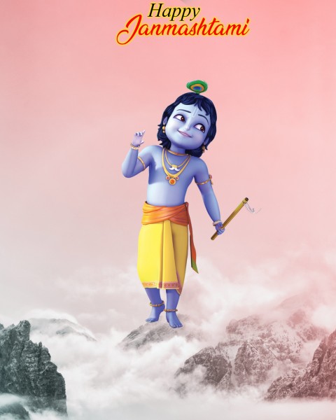 Happy Krishna Janmashtami Photo  Editing Background