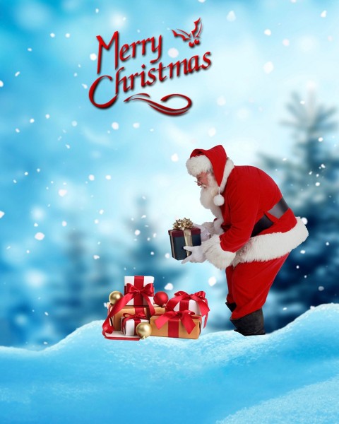 Happy Merry Christmas Santa Claus CB Picsart Editing Background