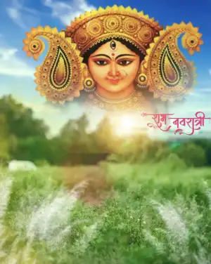 Happy Navratri Ma Durga Face Background HD Download