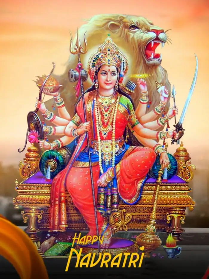 Happy Navratri Maa Durga Big Size Editing Background HD