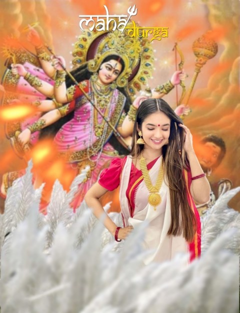 Happy Navratri With Girl CB PicsArt Editing Background