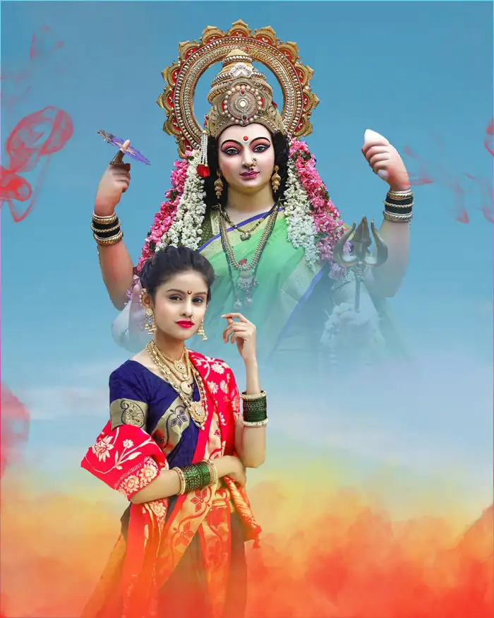 Happy Navratri With Girl Picsart Editing Background