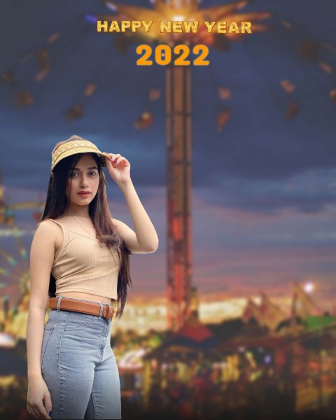 Happy New Year 2022 CB PicsArt Editing Background With Girl