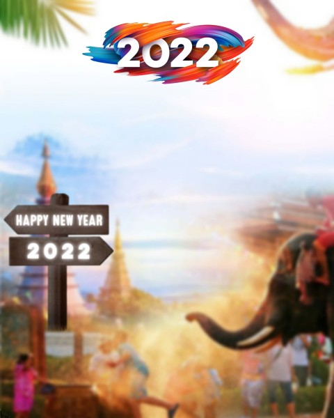 Happy New Year 2022 Elephant CB PicsArt Editing Background