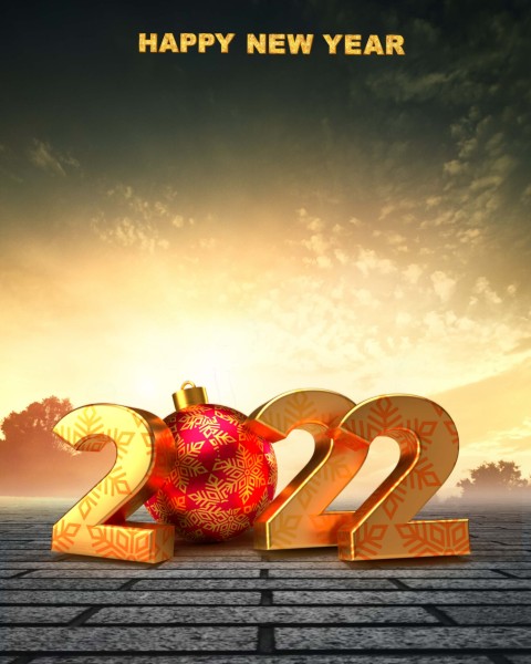 Happy New Year 2022 Golden CB PicsArt Editing Background