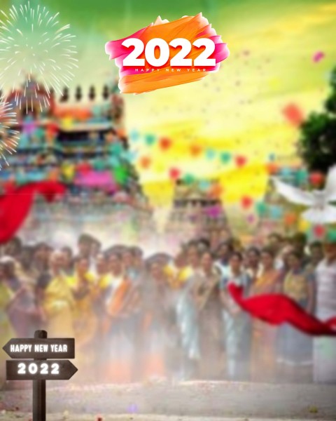 Happy New Year 2022 People Crowd PicsArt Editing Background