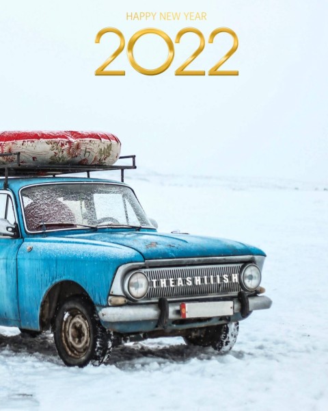 Happy New Year 2022 Winter Car  PicsArt Editing Background