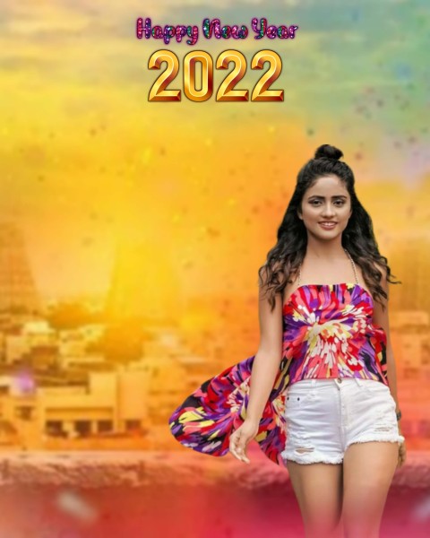 Happy New Year 2022 With Girl CB PicsArt Editing Background