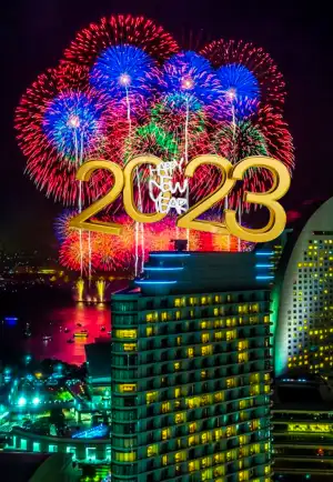 Happy New Year 2023 City HD Editing Background