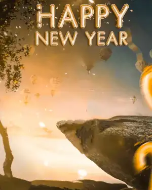 Happy New Year 2023 Rock Mountain Editing Background