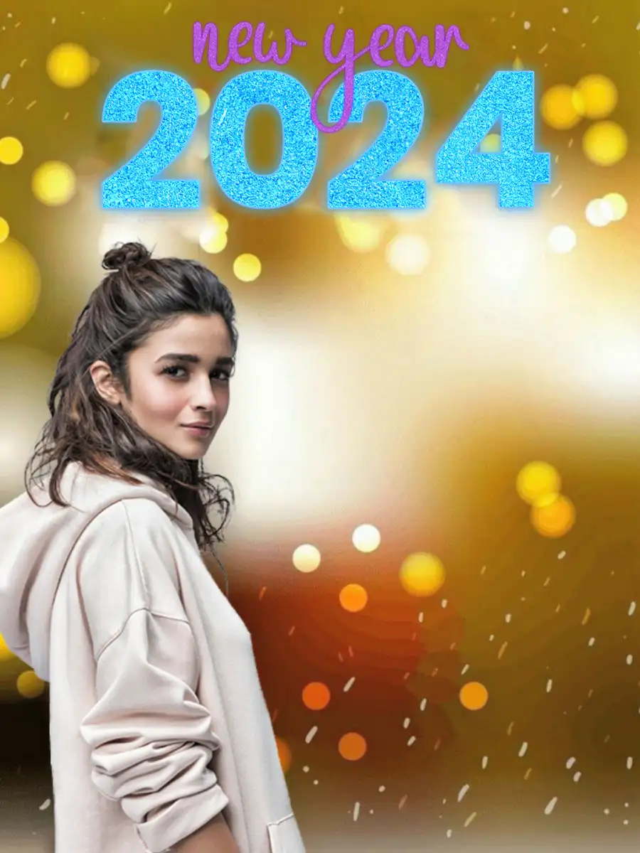 Happy New Year 2024 Aliya Bhatt PICSART Background