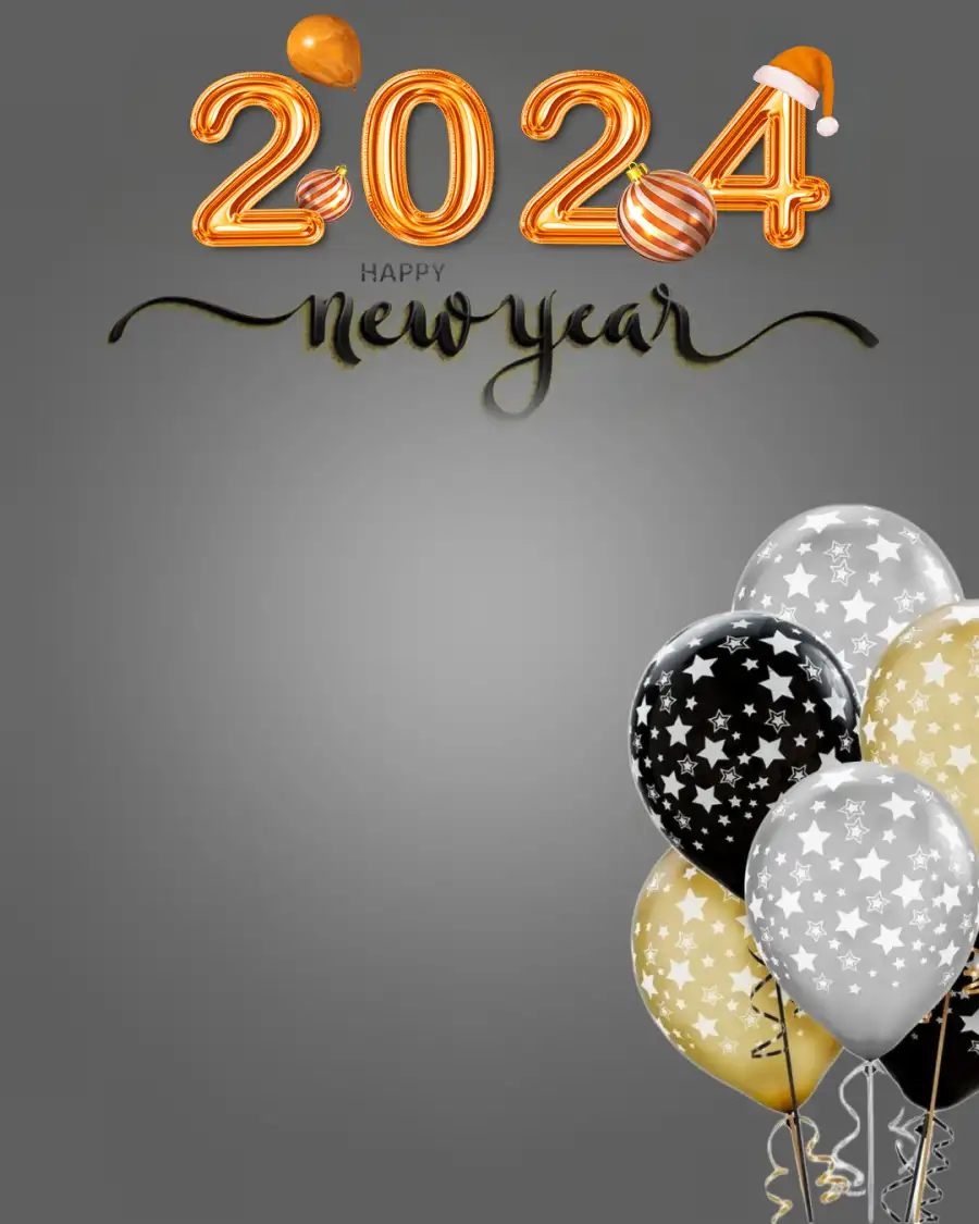 Happy New Year 2024 Balloon HD Background