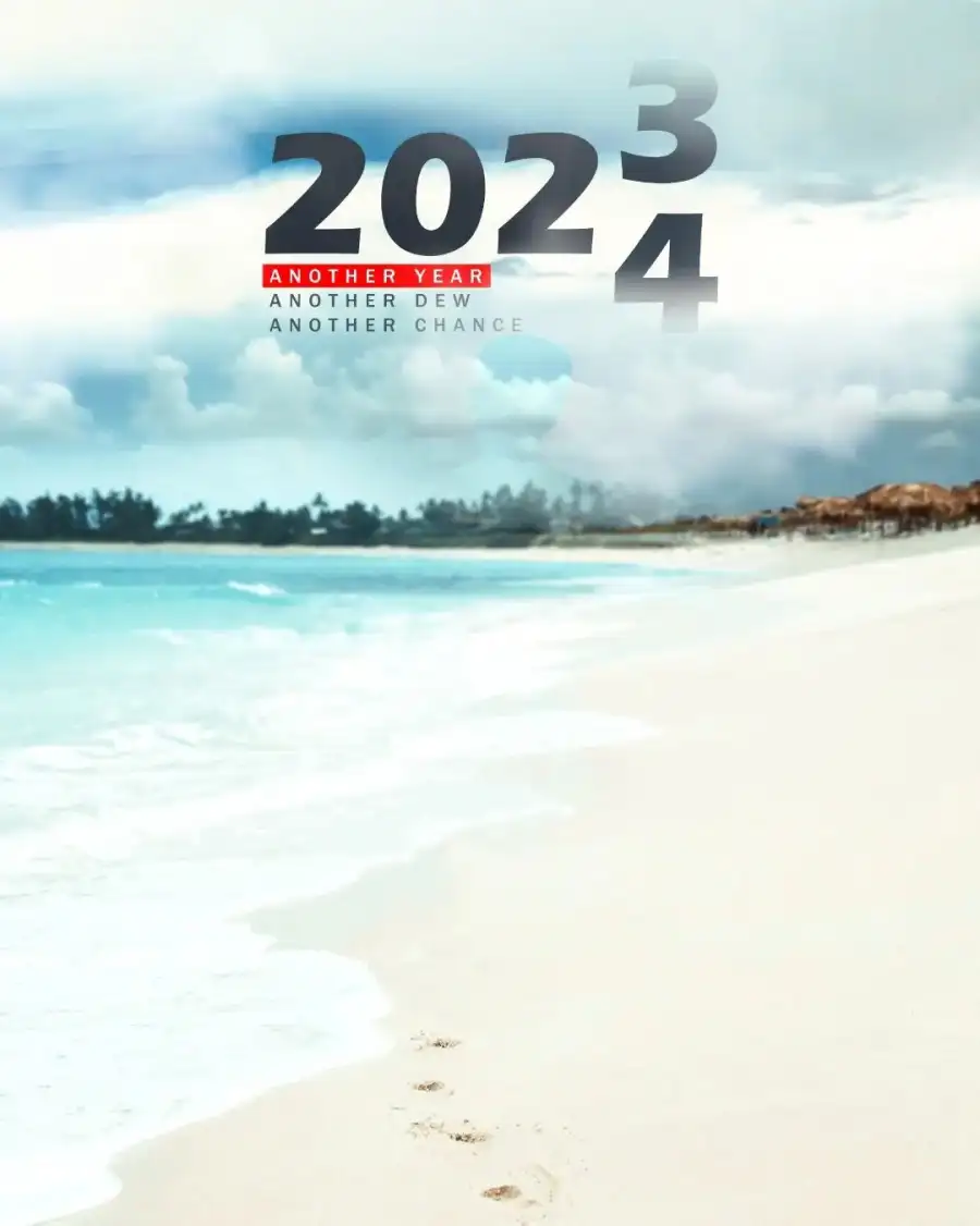 Happy New Year 2024 Beach CB Background