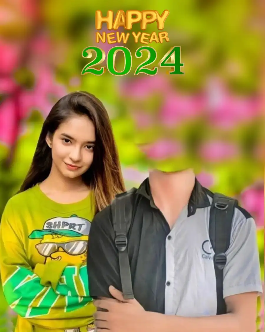 Happy New Year 2024 Boy Without Head Background