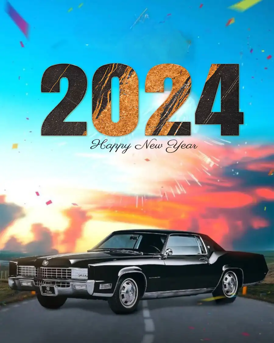 Happy New Year 2024 Car Editing  HD  Background